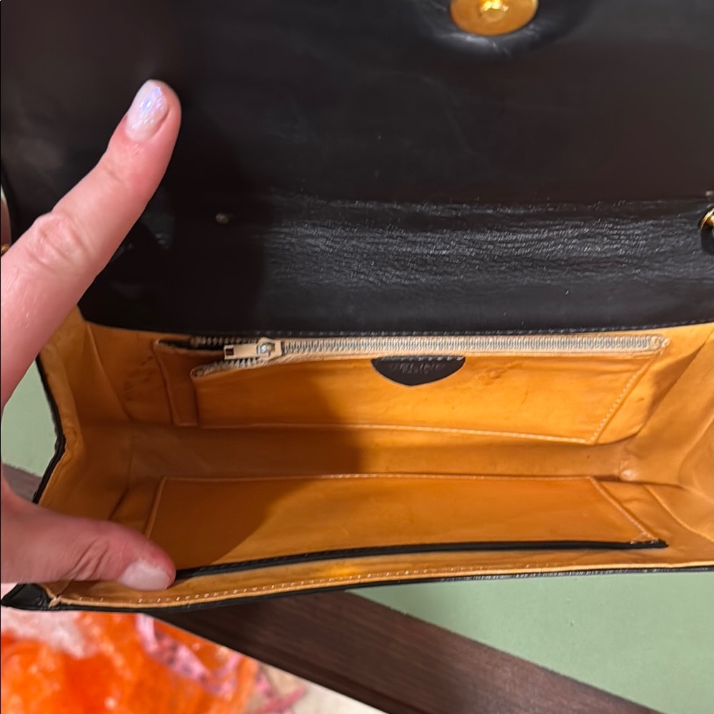 Celine Black and Gold Clutch with Chain Strap - Picture 11 of 15